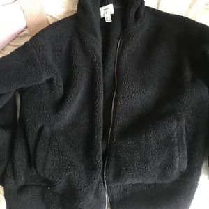 Black furry zip up jacket
